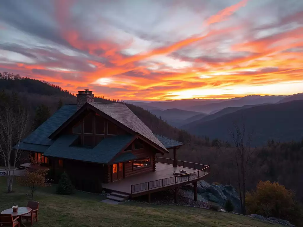 Luxurious cabin in East Tennessee with stunning mountain views